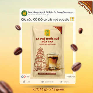 Dây cà phê muối Huế hòa tan Gu Vừa (10 gói x 18g) - sản xuất tại Huế, đặc sản Huế, tiện lợi, tiết kiệm.