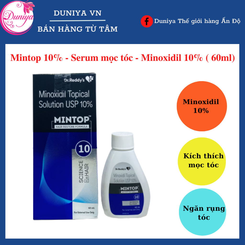 Serum Mọc Tóc - Minoxidil 10% - Mintop 10% (60ml)