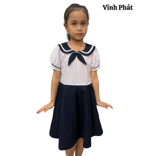 Váy Liền Thân Đồng Phục Học Sinh Cho Nữ Cấp 1 Từ (20- 45kg) Vải Chất Lượng Nhiều Mẫu Mã Đẹp - Hình Thật