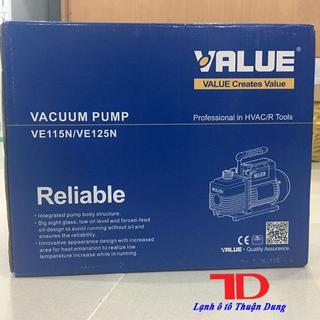 Máy hút chân không Value, 2.0 CFM, model VE115N, dùng cho máy lạnh, điều hoà, điều hoà ô tô, điện lạnh dân dụng