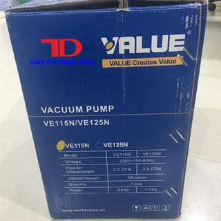 Máy hút chân không Value, 2.0 CFM, model VE115N, dùng cho máy lạnh, điều hoà, điều hoà ô tô, điện lạnh dân dụng