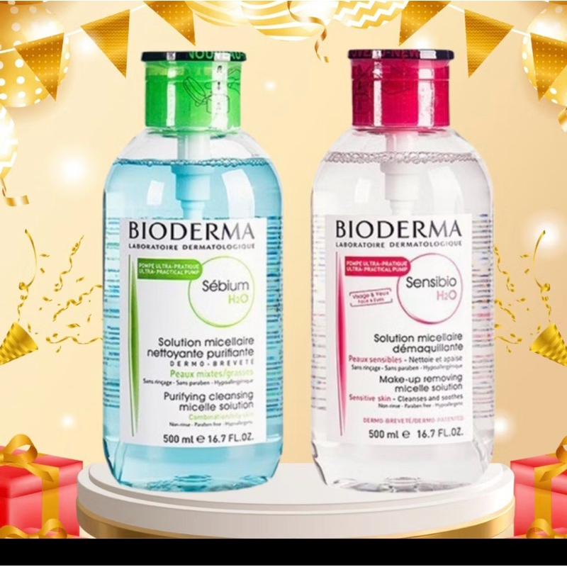 Nước Tẩy Trang Bioderma Cho Da Dầu Mụn Sebium, Da Nhạy Cảm Sensibio H2O-Pháp 500ml