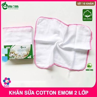 Gói 10 Chiếc Khăn Sữa Xô Sơ Sinh EMOM 2-3-4 Lớp Cotton Cao Cấp