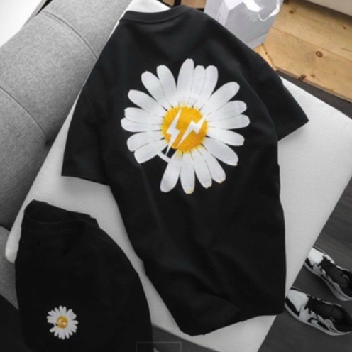 ÁO THUN UNISEX COTTON BASIC HOA CÚC LOGO TO NHIỀU MÀU