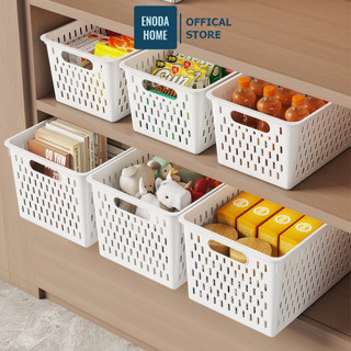 Khay Nhựa Chữ Nhật Đựng Đồ Đa Năng ENODA HOME, Rổ Nhựa A4, B5 Tiện Lợi Q032