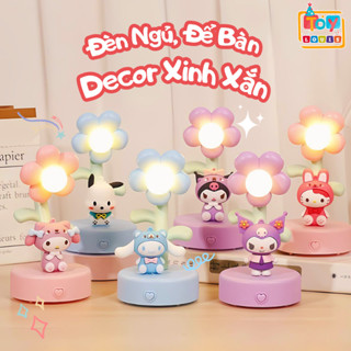 Đèn Ngủ Hình Bông Hoa Kuromi, Hello Kitty, Thỏ Melody, Dễ Thương, Decor Trang Trí Phòng ngủ, Bàn Học Bàn Làm Việc Cho Bé