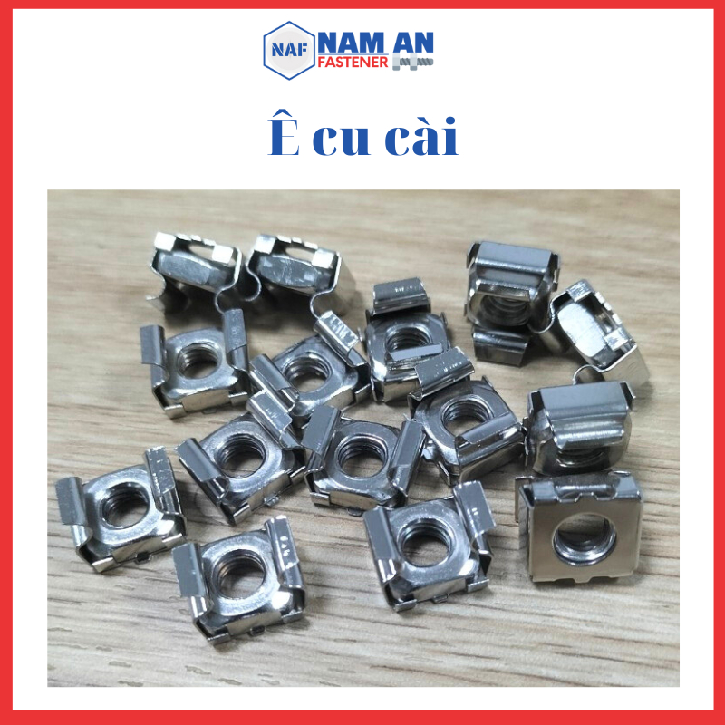 100 con Ốc Tủ Rack M6, M8, Đai ốc cài mạ Niken chuyên dùng trong Tủ điện - Ốc bắt Tủ Rack