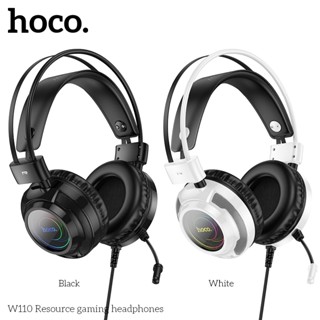 Tai nghe chụp tai Hoco W110 có mic đàm thoại, dùng choi game, học online, dòng dây chân cắm 3.5mm và USB