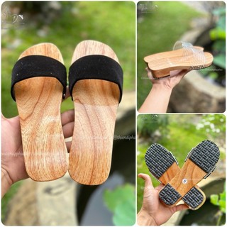 Guốc mặc áo dài, guốc gỗ mộc truyền thống phối áo bà ba, áo dài Thiên Di phong cách lộc cộc nhật bản