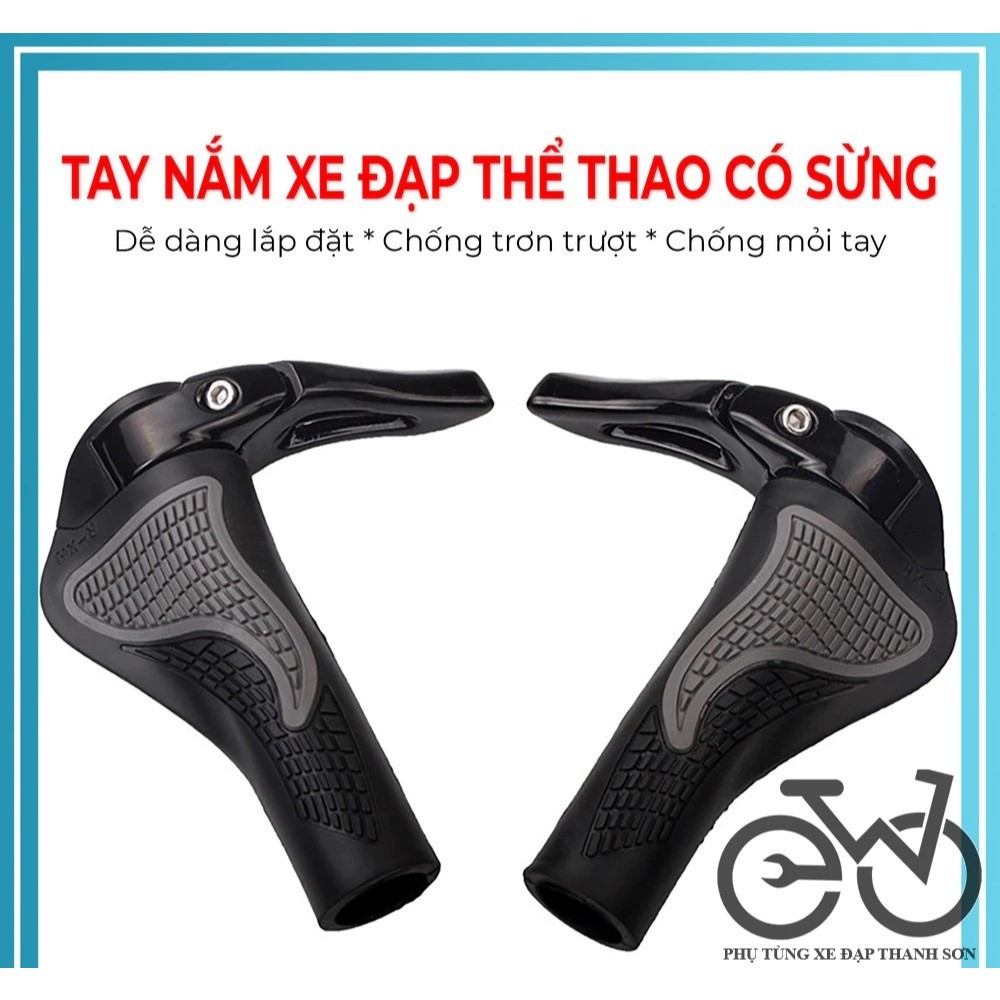 Tay nắm xe đạp thể thao CÓ SỪNG chống mỏi ,trơn tay