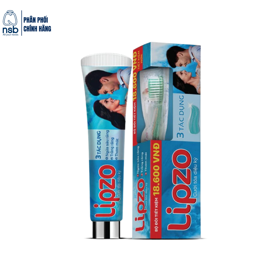 Kem Đánh Răng Lipzo 3 Tác Dụng Và Bàn Chải Crystal Love For Girl Ngừa Sâu Răng Trắng Răng Thơm Miệng