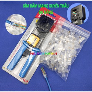 Combo Kìm bấm mạng xuyên thấu, hạt mạng xuyên thấu CAT6/5E/5 chất lượng cao