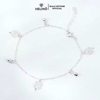 Lắc tay bạc nữ HELINO cỏ bốn lá mix chuông nhỏ xinh xắn V30