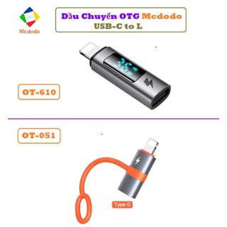 Đầu chuyển OTG Mcdodo USB-C to L 36W | OT-610 và OT-051 | C-L Tích hợp màn hình báo công suất | Hợp kim nhôm cao cấp