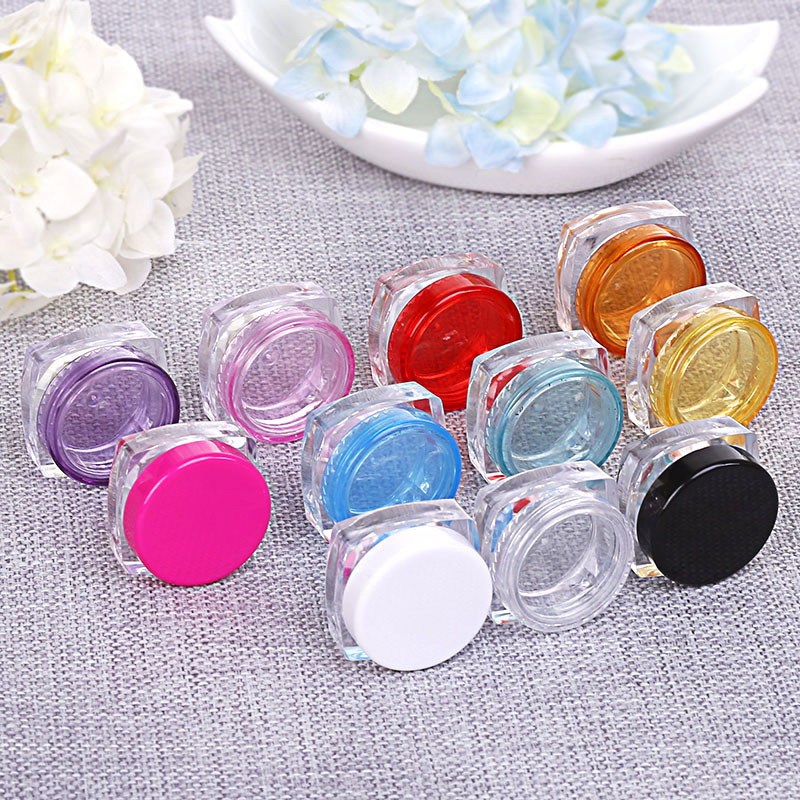 Hũ nhựa mỹ phẩm kem dưỡng son môi makeup phấn mắt nails 3g 5g, màu tự chọn