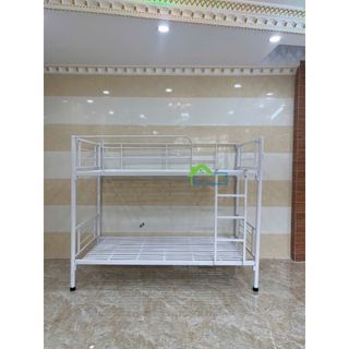 Giường sắt 2 tầng cao cấp 1m2 x 2m màu trắng