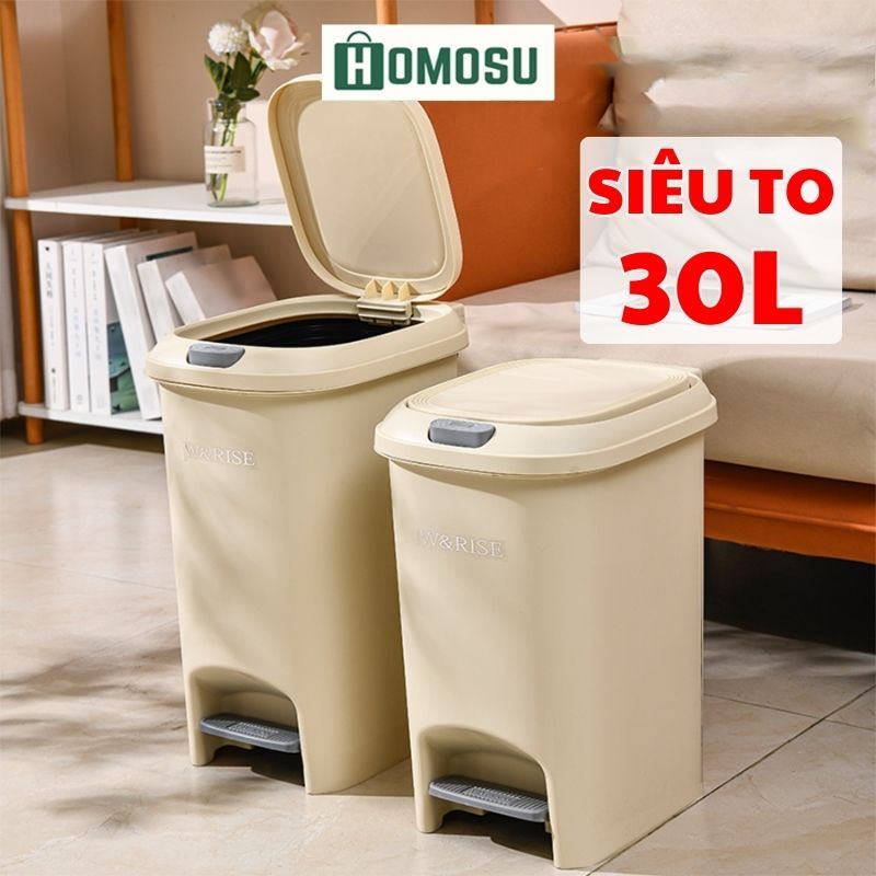 Thùng Đựng Rác Đạp Chân 20, 30L, Thùng Rác Có Nắp Đậy Chống Mùi, Thùng Đựng Rác Sang Trọng TR021 | BigBuy360 - bigbuy360.vn