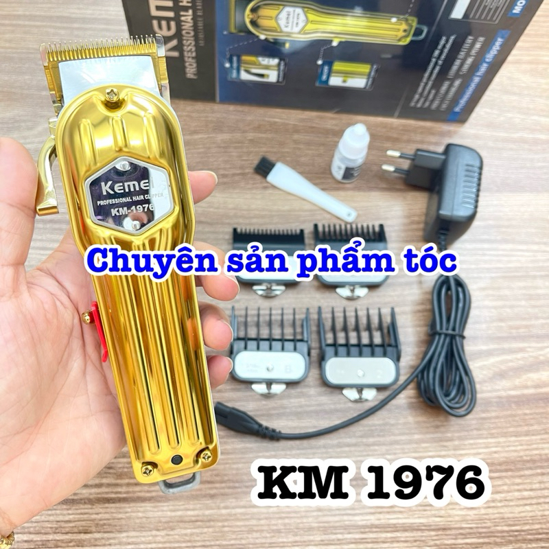 ✅KEMEI Tông Đơ Cắt Tóc Cao Cấp KM 1976 Pin Li-ion 2500mAh Công Suất 10W Lưỡi Thép Cacbon Sắc Bén Thời Gian Sử Dụng 5 Giờ