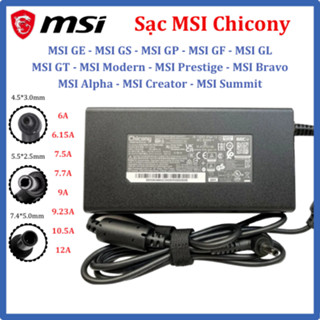 Sạc Laptop MSI Chicony 6.0A, 6.15A, 7.5A, 7.7A, 9.0A, 9.23A, 10.5A -Dây sạc MSI, Củ Sạc MSI GS, GE, GP, GL, GT, WS ZIN