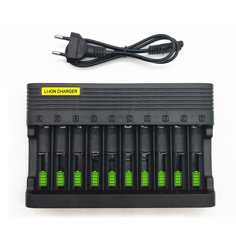 BỘ SẠC 10 PIN ĐA NĂNG, SẠC PIN 3.7V 14500-16340-18650