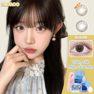 Midroo Lens 1 cặp (2 chiếc) Azure Kính áp tròng màu 0 Độ 14.0mm Sử dụng trong 1 năm