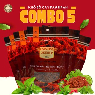   Combo 5  Khô Bò Sợi Fansipan 100g Mới Vị Truyền Thống Cay Ngon Đảm Bảo An Toàn Vệ Sinh Hương Vị Đậm Đà 