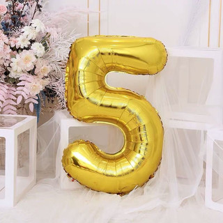 Bóng Số Màu Vàng Đại 32inch/70CM trang trí sinh nhật, kỷ niệm, party