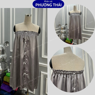 Váy quây spa có CÚC LƯNG, váy quây massage phi lụa cao cấp, mát mịn, không nhăn