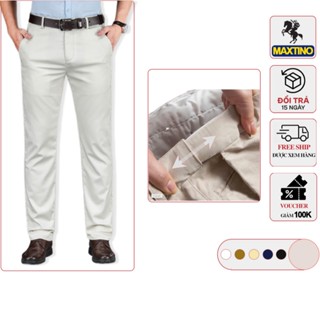 Quần kaki nam MAXTINO dáng suông cạp tender trượt co giãn thanh lịch