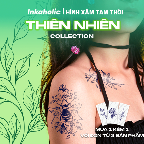 Hình xăm dán tạm thời 15 ngày Inkaholic - xăm giả đẹp & ngầu y xăm thật, chống nước