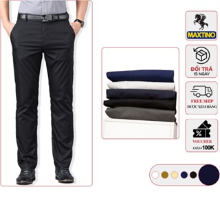 Quần kaki nam MAXTINO dáng suông co giãn, chống nhăn 2 lớp