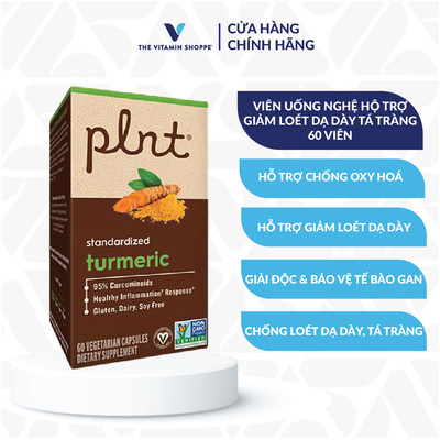 Viên uống tinh bột nghệ PLNT Turmeric Curcuma Longa ngừa loét dạ dày tá tràng 60/120 viên