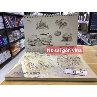 Sổ Vẽ Lò Xo A3 ( 297*420mm) Định Lượng 160gsm Cuốn 50 Tờ Takeyo Phong Cách Nhật Bản, Tập Vẽ Màu Nước Vẽ Mỹ Thuật