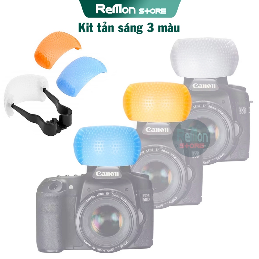 Tản sáng đèn Flash Cóc Kit 3 Màu Flash Pop up Flash diffuser cho đèn tích hợp trong máy ảnh