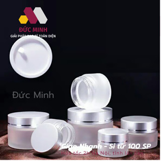 Hũ đựng kem, hũ chiết mỹ phẩm thủy tinh cứng cáp màu trắng 10gr/20gr/30gr/50gr [Giá Sỉ/ Lẻ]