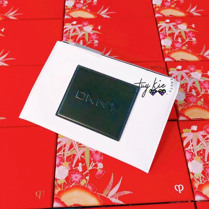 [ Gift Hãng ] Túi Mỹ Phẩm D.K.NY White & Black Pouch
