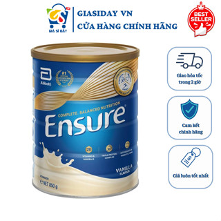 [Date 2026] Sữa Bột Ensure Úc Vị Vani 850g (Dành Cho Người Cao Tuổi, Người Suy Nhược Cơ Thể)