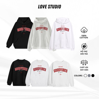  Áo Hoodie đôi Sweater nam nữ chữ Goodvibes  hoodie có mũ nỉ cotton mịn form Hàn Quốc  A197  