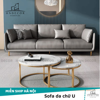 [Miễn ship HN] Sofa Da chữ U Cao Cấp H20C5 êm ái bảo hành 12 tháng