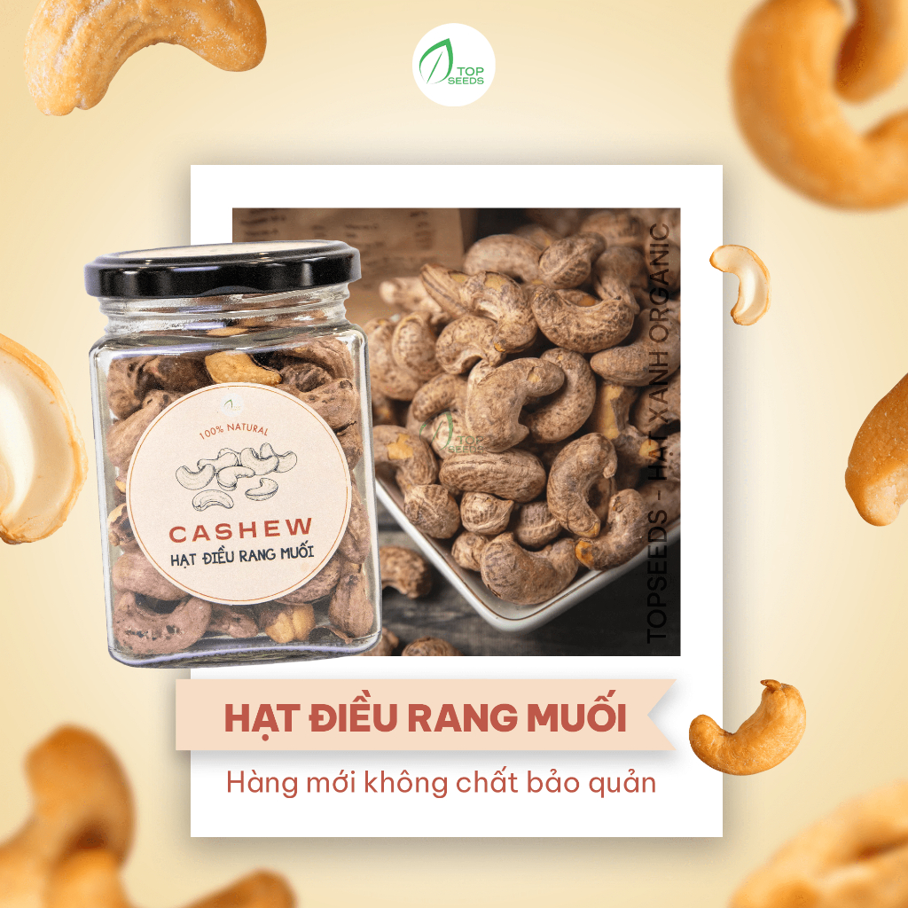 Hạt Điều Rang Muối Nguyên Lụa  Bình Phước 500g