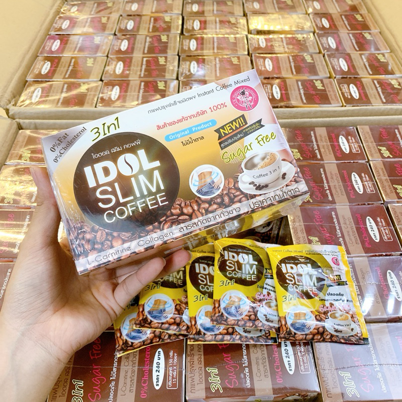 Cà Phê Giảm Cân GÓI VÀNG Idol Slim Coffee 3 In 1 Thái Lan hộp 10 gói