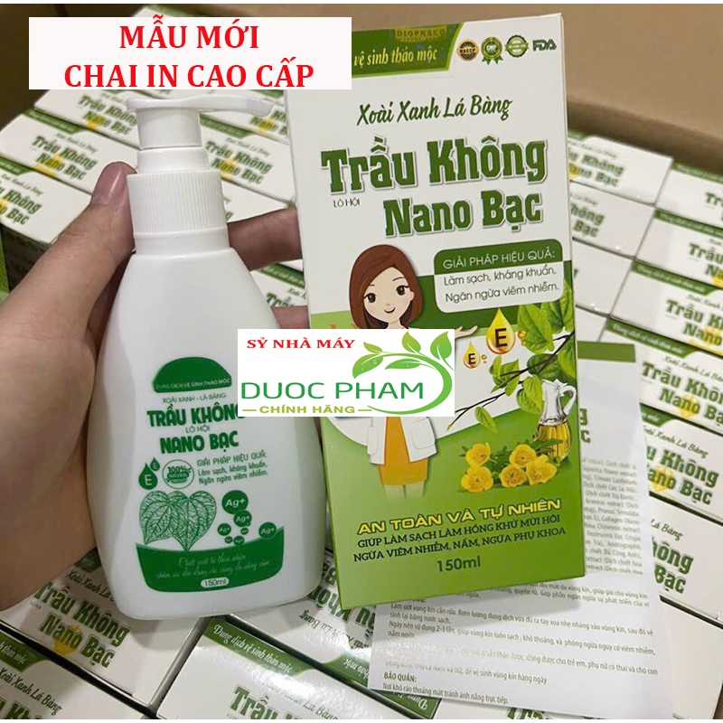 Dung dịch vệ sinh trầu không nano bạc Xoài Xanh Lá Bàng 100% thảo dược tự nhiên