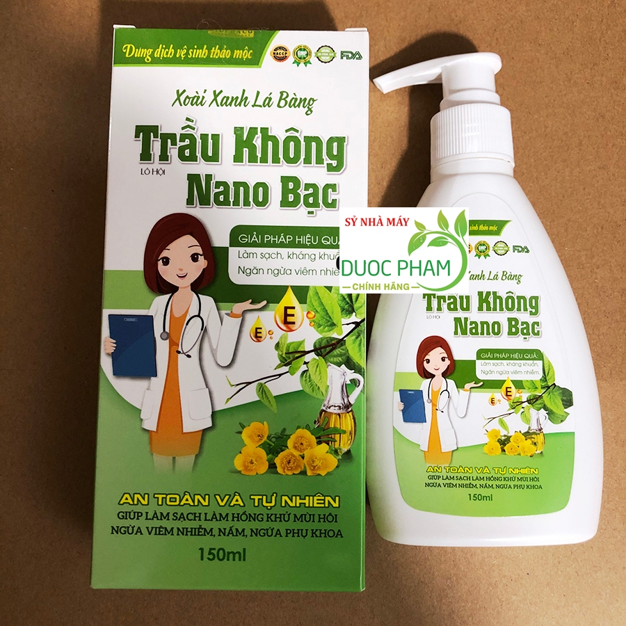 Dung dịch vệ sinh trầu không nano bạc Xoài Xanh Lá Bàng 100% thảo dược tự nhiên