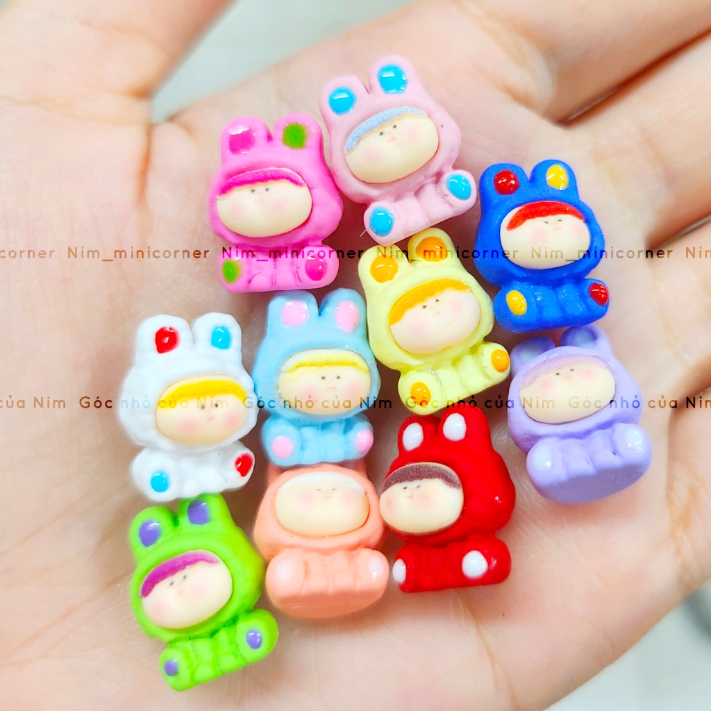 [Charm - Lilith] Set 5 charm trang trí thỏ Lilith nhiều màu đẹp - nhỏ xinh 1.5cm siu đáng yêu