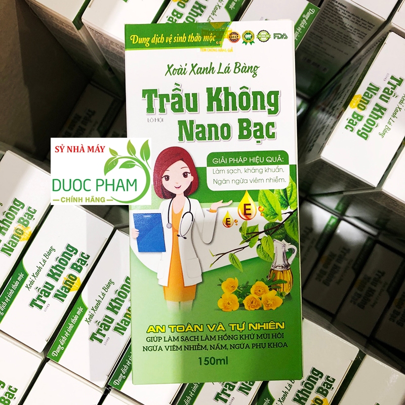 Dung dịch vệ sinh trầu không nano bạc Xoài Xanh Lá Bàng 100% thảo dược tự nhiên