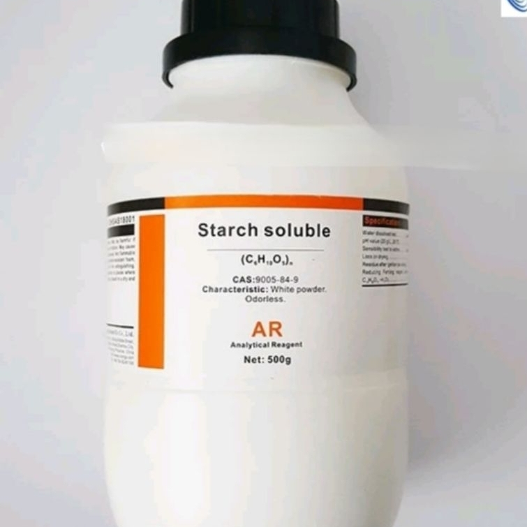 Tinh bột starch soluble (C6H10O5)n lọ 500g hồ tinh bột