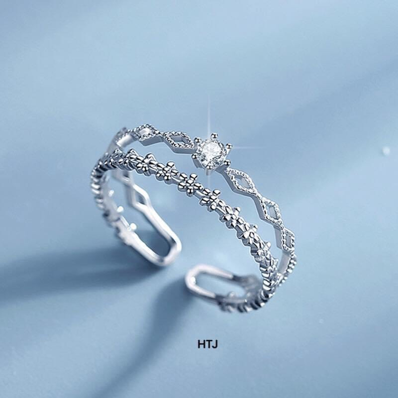 NHẪN NỮ BẠC TA DẠNG HỞ SIÊU XINH