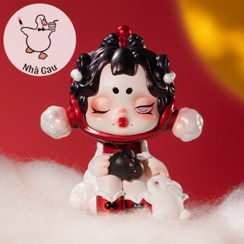 Tô tượng thạch cao skullpanda thỏ ngọc size trung 2d(không kèm màu, cọ)