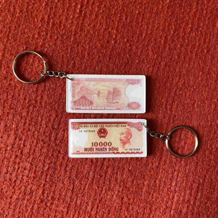 Móc khóa cute Móc khóa xưa 10 ngàn đỏ