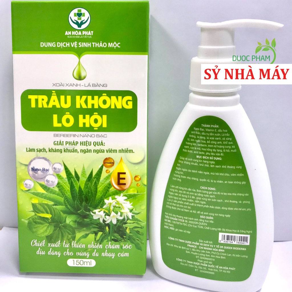 Dung Dịch Vệ Sinh Thảo Mộc Trầu không Lô Hội 100% thảo mộc tự nhiên làm sạch, khử mùi, khô thoáng, hết nấm ngứa
